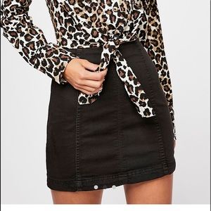 Free people modern femme denim mini skirt